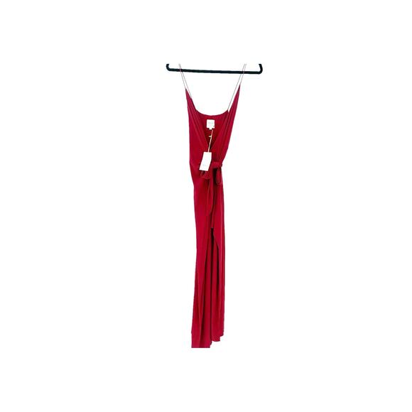 Misa Los Angeles Domino Front Twist Draped Maxi Dress V Neck Red Size Small NWT - Picture 4 of 13